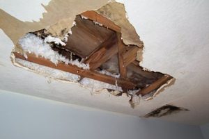 Hole in ceiling