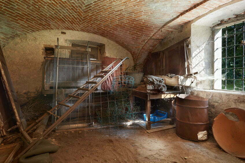 Old, messy basement in ancient house