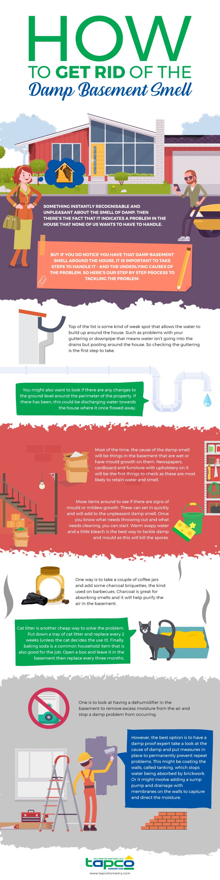 How To Get Rid Of The Damp Basement Smell Infographic