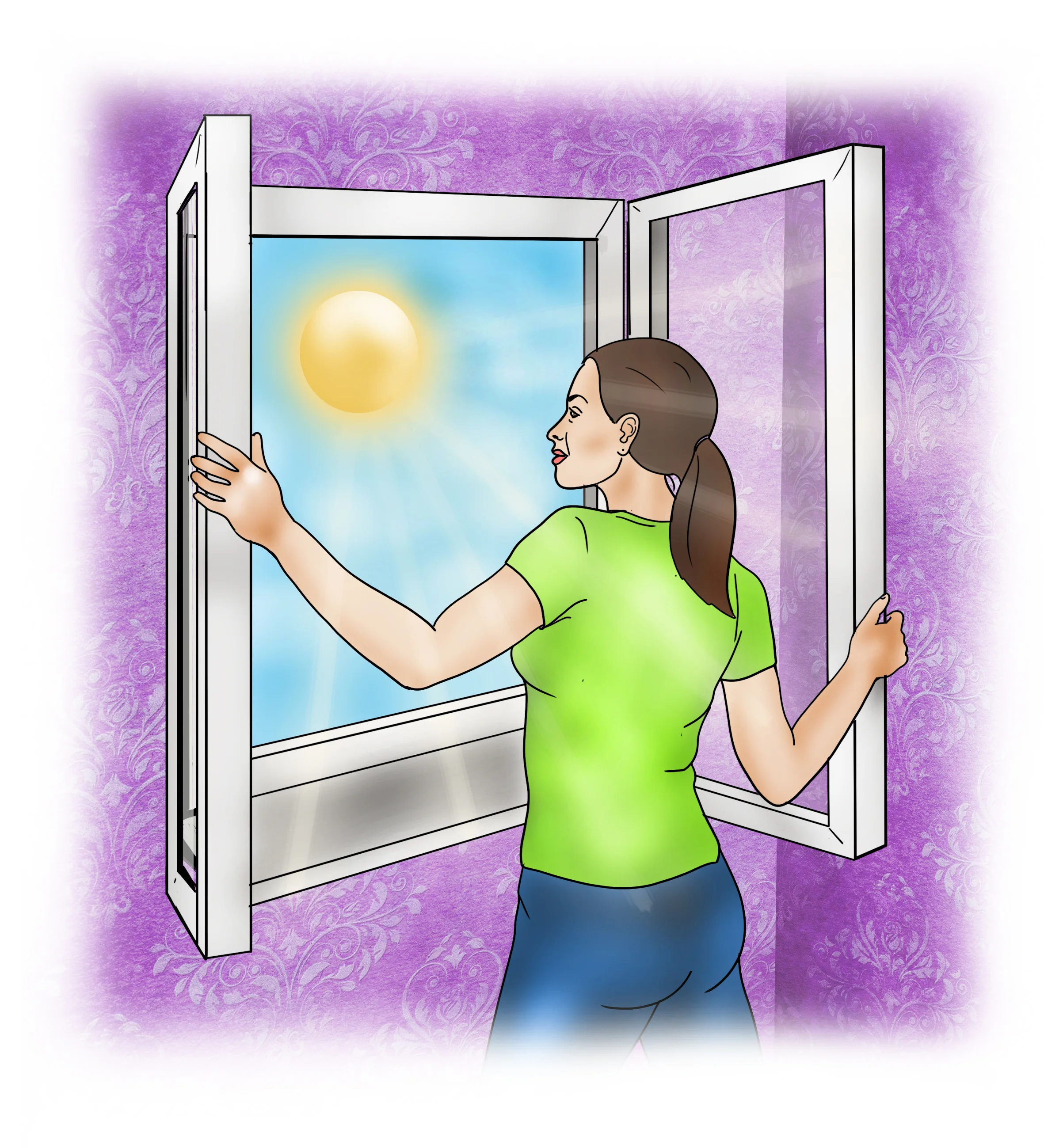Open windows to increase air circulation
