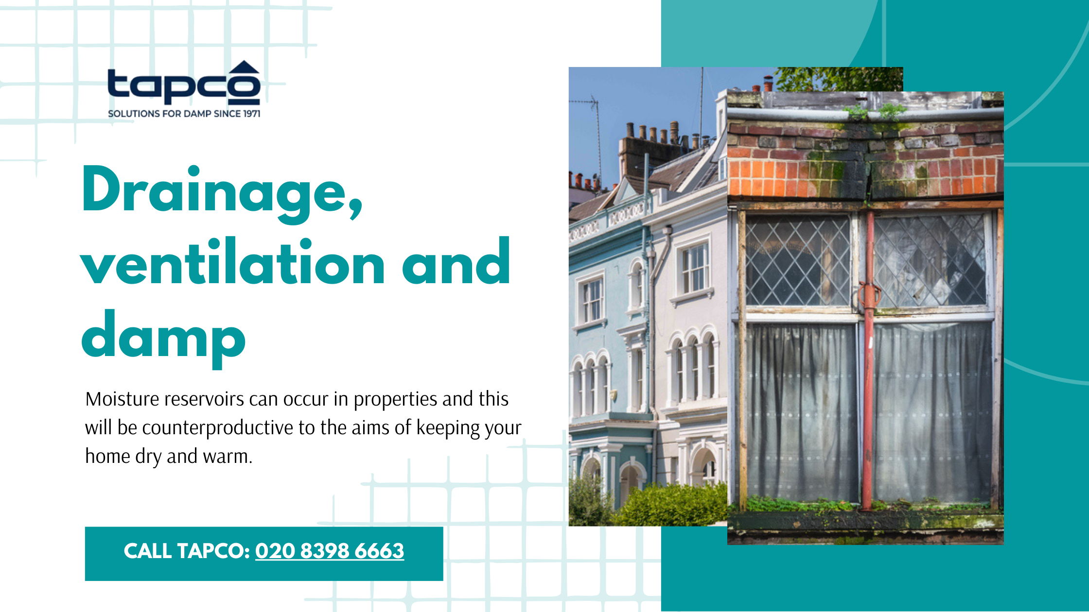 Moisture reservoirs can occur in properties and this will be counterproductive to the aims of keeping your home dry and warm.